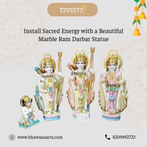 Install sacred energy with a beautiful marble ram darbar statue
