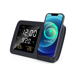 Shimmer wireless charger with clock ek10288