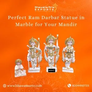 Perfect ram darbar statue in marble for your mandir