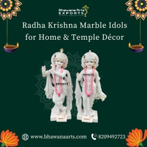 Radha krishna marble idols for home & temple décor