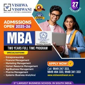 Mba colleges in hyderabad | top b-schools with placements | vvi