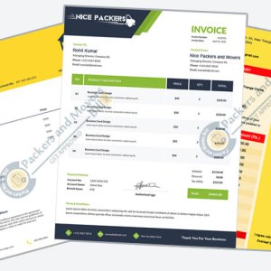 Packer & movers bill for claim jaipur