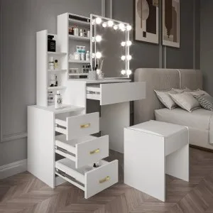 Hollywood-style dressing table with drawers