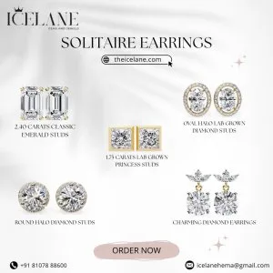 Buy luxury solitaire earrings online at best prices