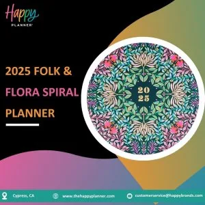 Big 2025 spiral happy planner for home school or office use