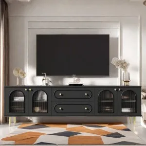 Black tv unit | luxury modern tv unit with storage