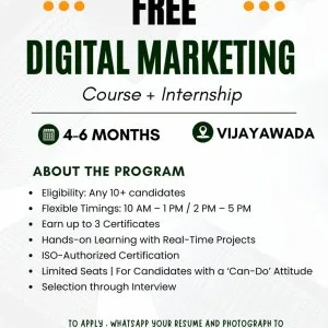  free digital marketing course with internship in vijayawada