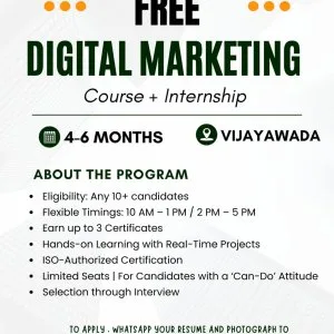 Free digital marketing course + internship in vijayawada | iso c