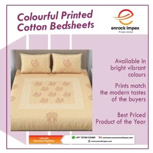 Printed bedsheets exporters from india - enrock impex
