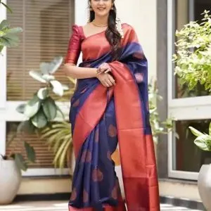 Svaraa: women printed saree with cont…
