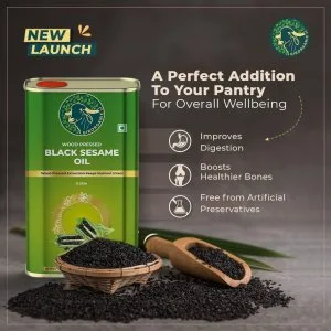 Pure organic black sesame oil – cold pressed & nutrient rich