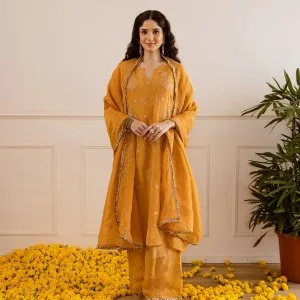 Haldi outfits for women – shop the perfect yellow glow