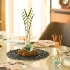 Rustic handcrafted wooden glass flower vase | elegant home decor