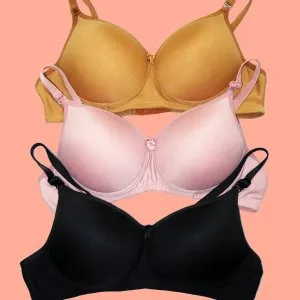 Soumora women’s seamless padded t-shirt bra combo (pack of 3) –