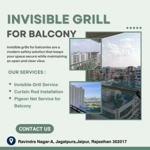 Premium balcony invisible grill service jaipur