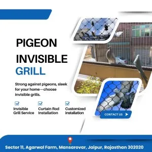 Pigeon invisible grill installation experts in jaipur