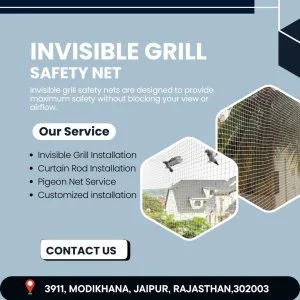 Invisible grill & pigeon net installation jaipur