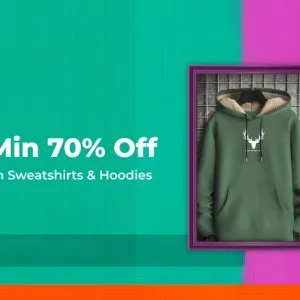 Min 70% off on sweatshirts and hoodies-ajio