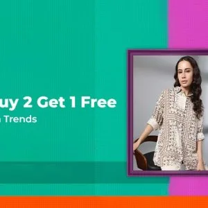 Ajio:buy 2 get 1 free on trends