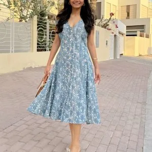 Modern dress for women – christmas day festive wear denim bliss