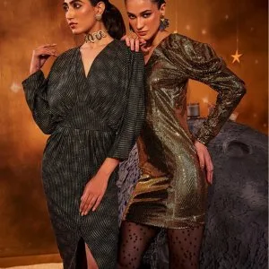Elegant eclectic dress for a stylish christmas eve party look