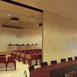 Acoustic sliding folding partition for flexible & silent spaces