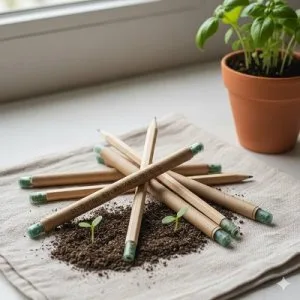 Seed pens & plantable pencils – sustainable eco-friendly station