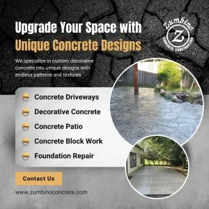 Stamped concrete driveway that elevates your home’s curb appeal