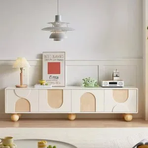 Luxury white tv unit with storage |custom available