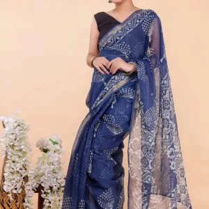 Indigo print sarees styling and buying community