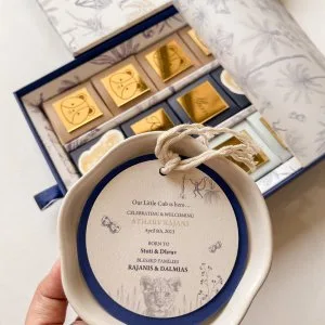 Elegant baby announcement gifts for family by pandora gift co