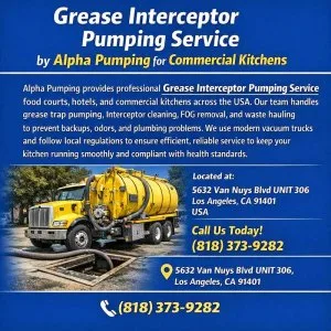 Grease interceptor pumping service by alpha pumping