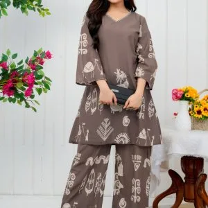 Charcoal cotton boho co-ord set for women who love comfort