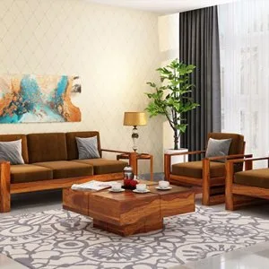 Wooden sofa set solid wood durable design
