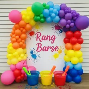 Holi vibe balloon decoration near me