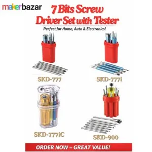 7 bits screw driver set with tester compact multi tool kit