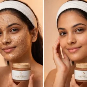 Kumkumadi mud face pack detoxifies gives radiance