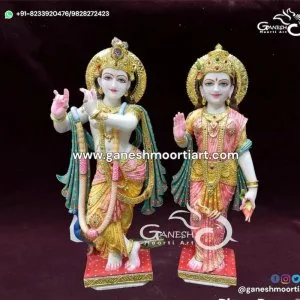 Large size radha krishna marble murti for temple
