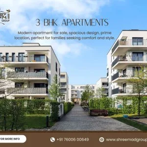 Modern 3 bhk apartments in science city ahmedabad shreemad gro