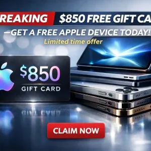 Breaking 850 free gift card get a free apple device today