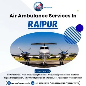 Air medical assistance in raipur fast