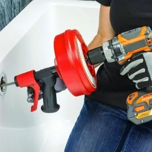 Drain cleaning machine snake auger with autofeed or manual