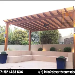 Outdoor wooden pergola suppliers in dubai