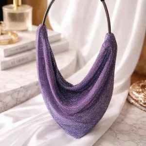 Stardust by gulbhahar is a crystal drape evening beaded bag