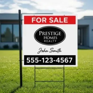 Real estate signs marketing materials