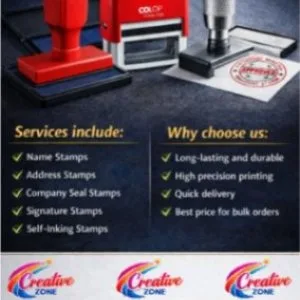 Rubber stamp rs 100 clear and sharp impressions