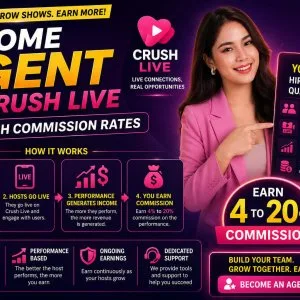 Become agent on crush live with high commission rates 4 to 20