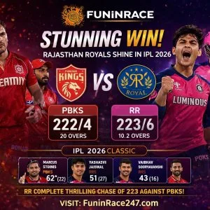 Funinrace247 ipl highlights rr vs pbks thriller