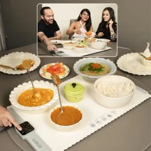 Enem food warming mat portable silicone heat pad adjustable t