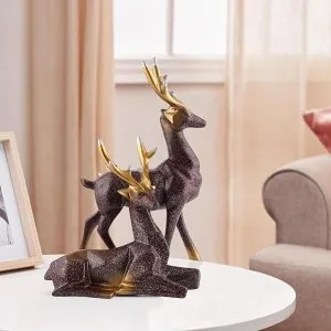 Glittery deer statue